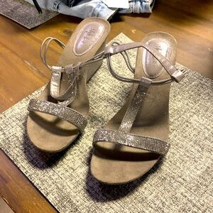 Style & Co Size 7 Rhinestone Strap Wedge Tried On, Never Worn Out